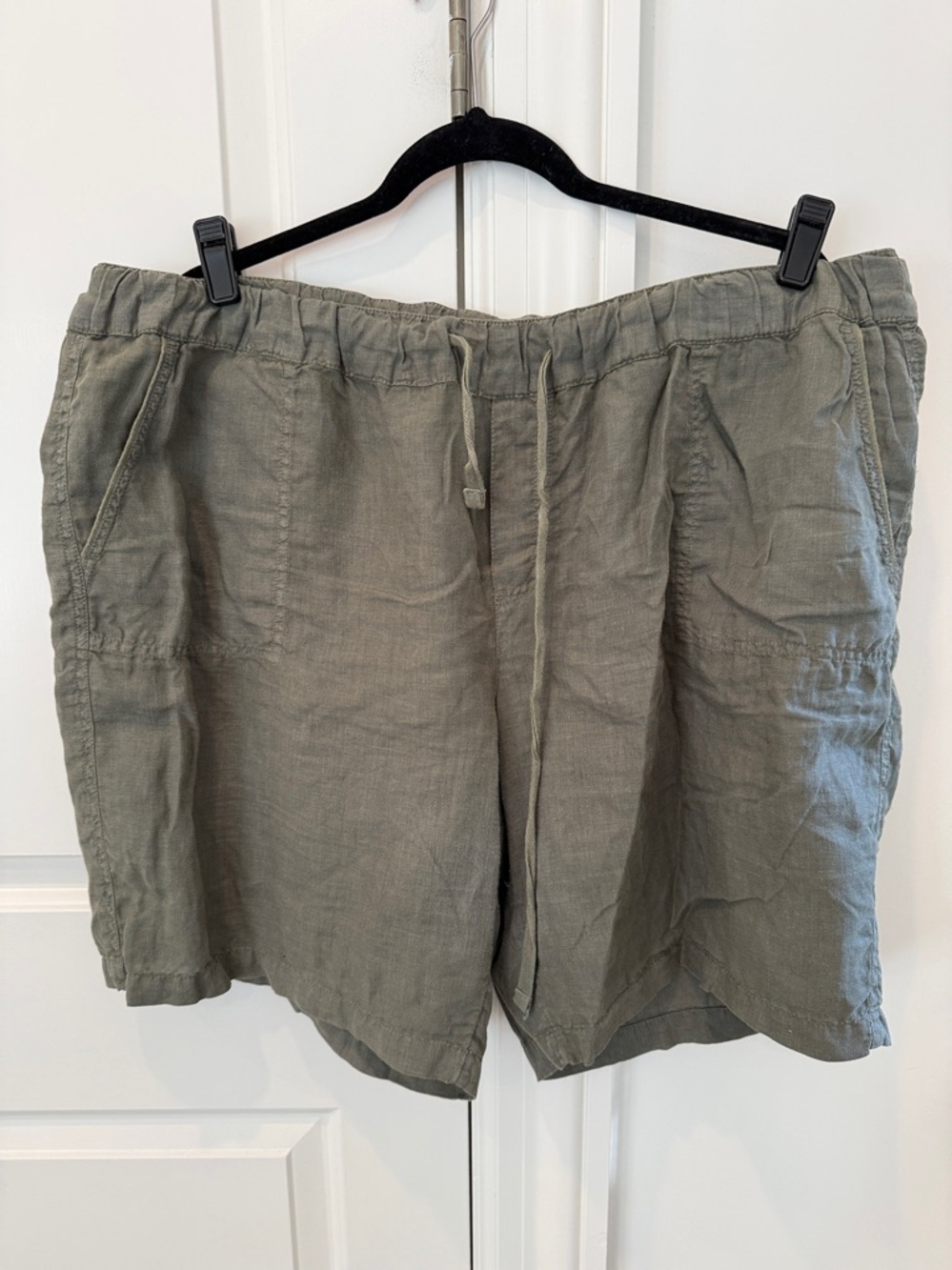 Caslon 9” Linen Drawstring Shorts Size XXL Green Beetle